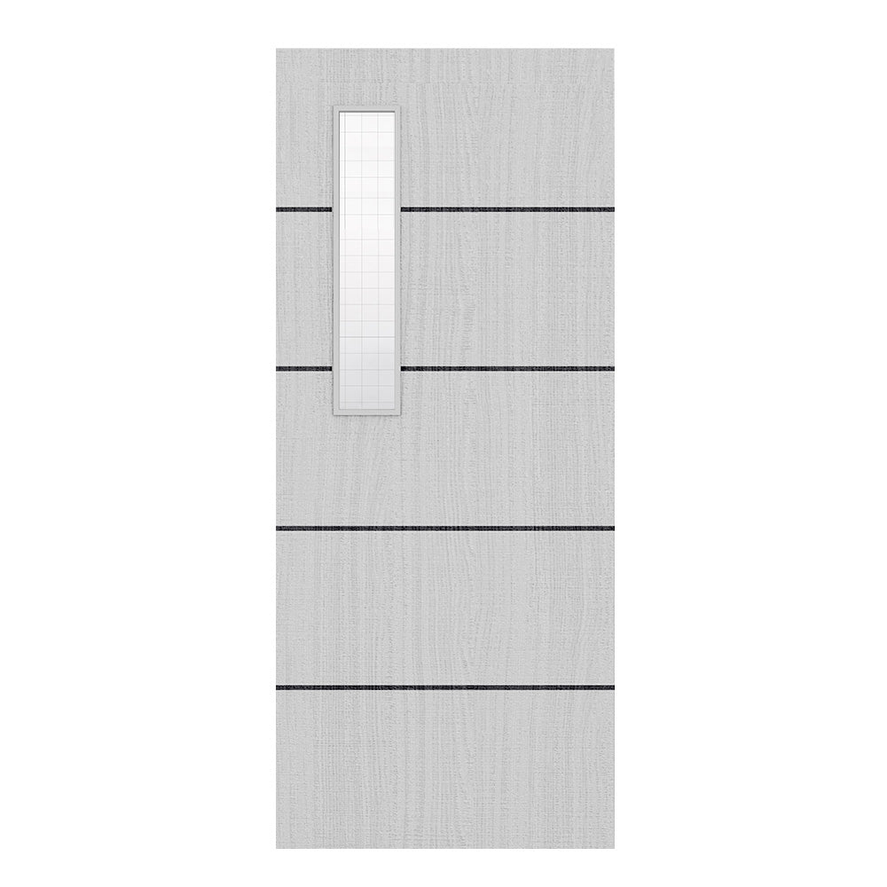 Pre-Assembled Flush Light Grey Ash Horizontal Inlay FD30 Option 08 Wired Glaze Certifire CF5740 FSC Door Set
