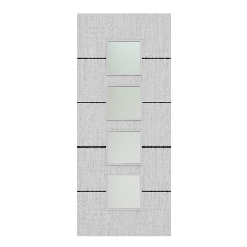 Deanta Flush Light Grey Ash Horizontal Inlay Option 09 Satin Glaze FSC