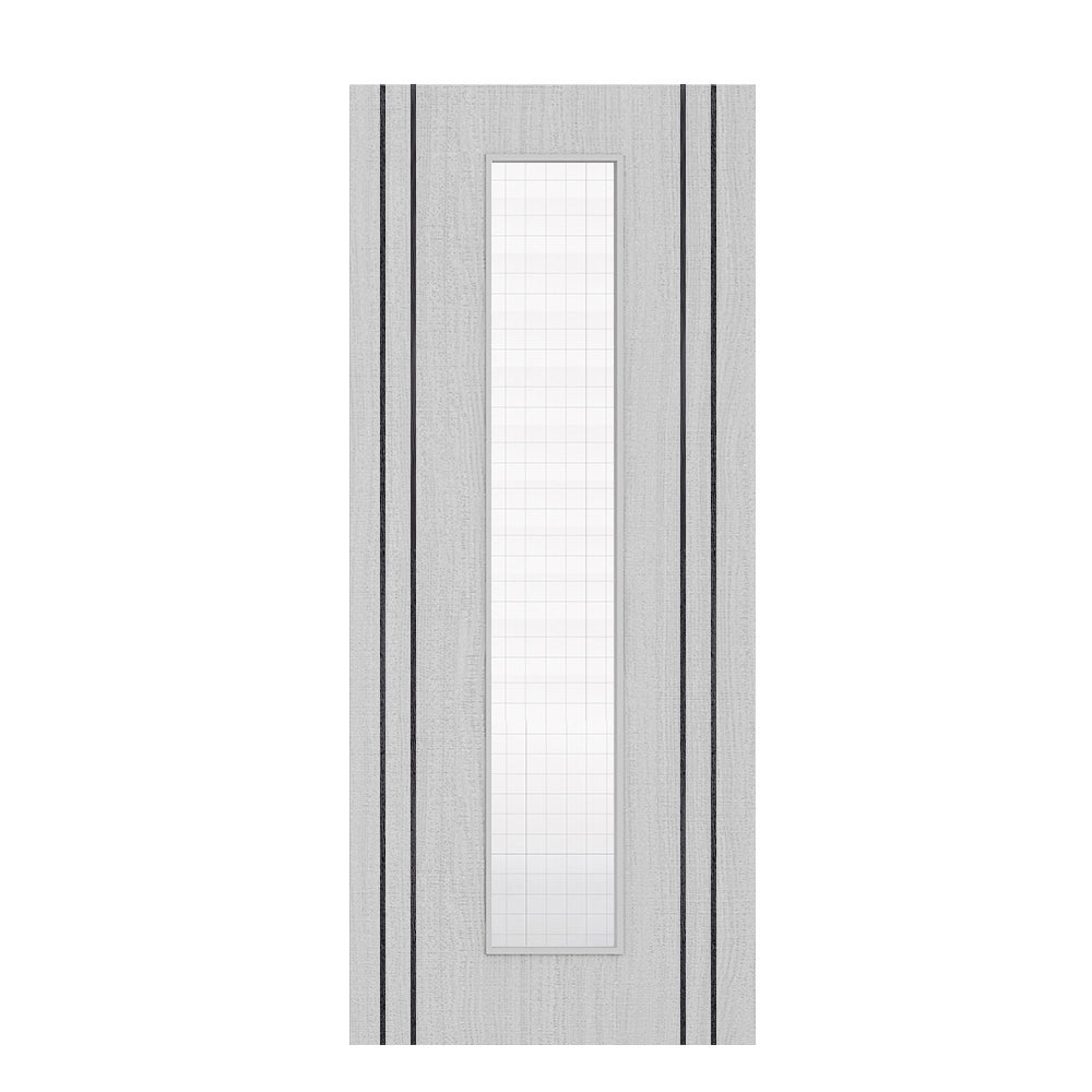 Pre-Assembled Flush Light Grey Ash Vertical Inlay FD30 Option 10 Wired Glaze Certifire CF5740 FSC Door Set