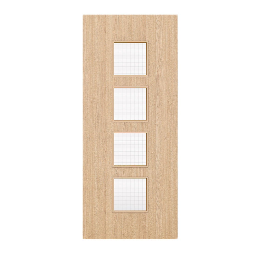 Pre-Assembled Flush Prefinished Oak FD30 Option 09 Wired Glaze Certifire CF5740 FSC Door Set