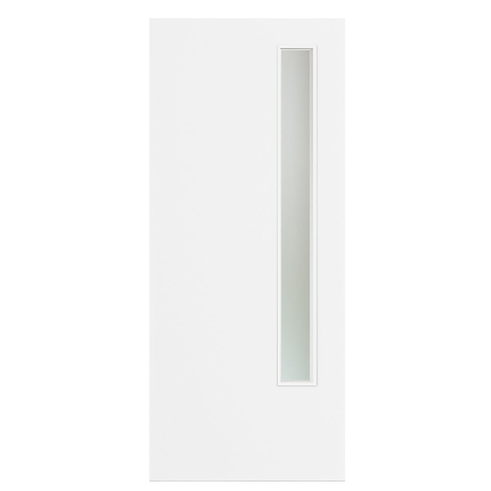 Pre-Assembled Flush White Primed Option 13 Satin Glaze Door Set
