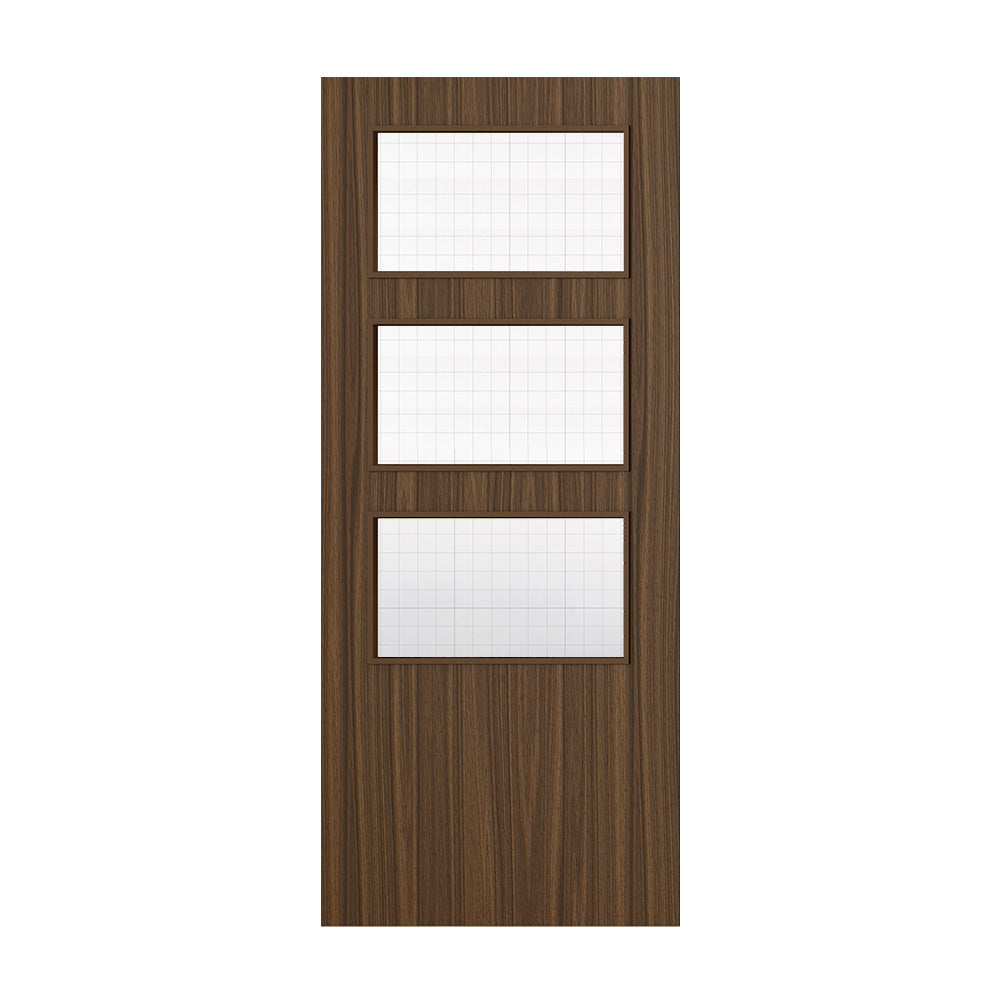 Deanta Flush Prefinished Walnut FD30 Option 03 Wired Glaze Certifire CF5740 FSC