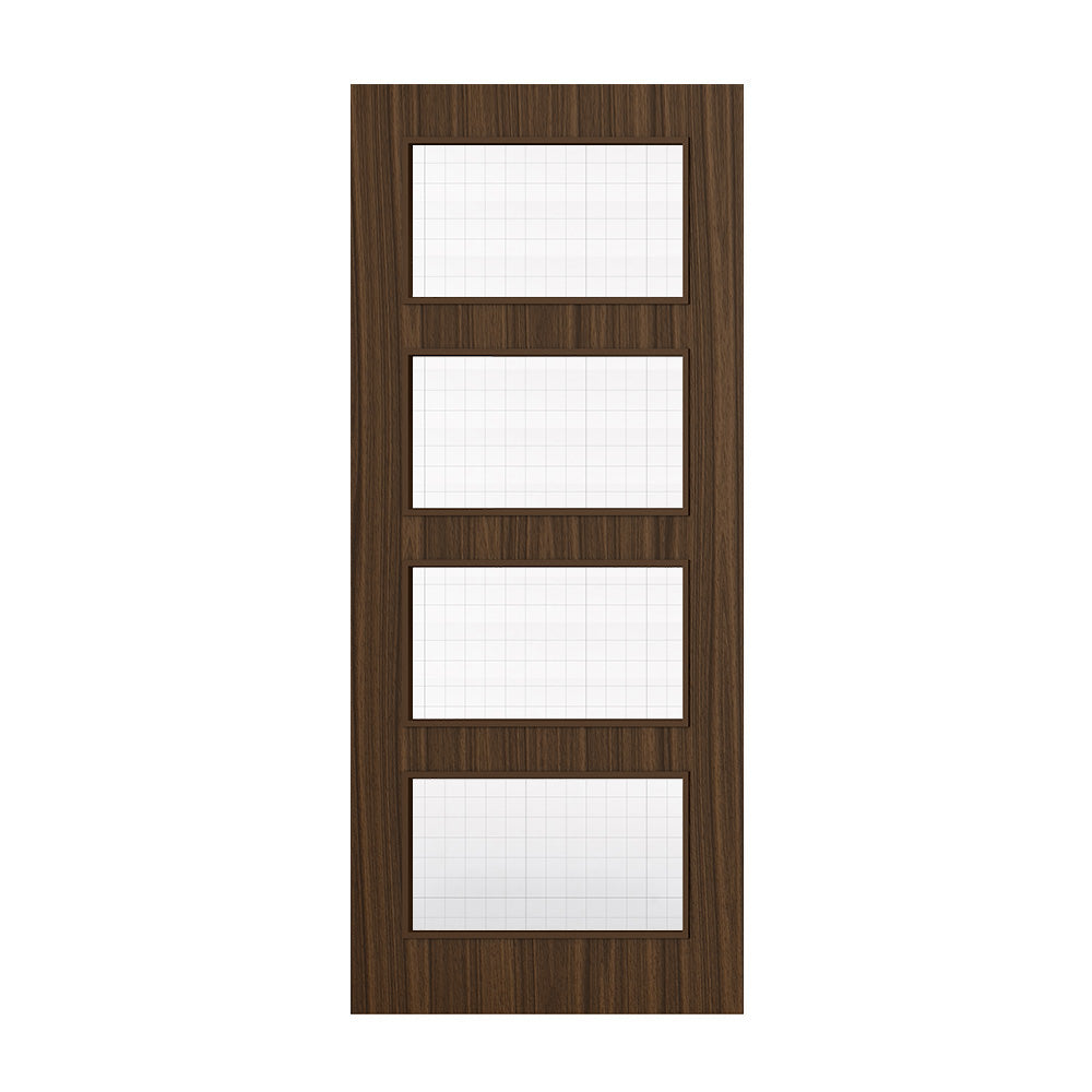 Deanta Flush Prefinished Walnut FD30 Option 04 Wired Glaze Certifire CF5740 FSC