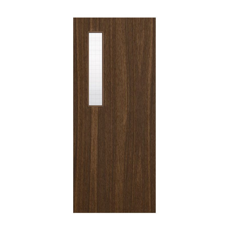 Deanta Flush Prefinished Walnut FD30 Option 08 Wired Glaze Certifire CF5740 FSC