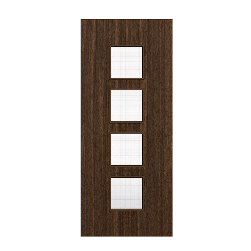 Deanta Flush Prefinished Walnut FD30 Option 09 Wired Glaze Certifire CF5740 FSC