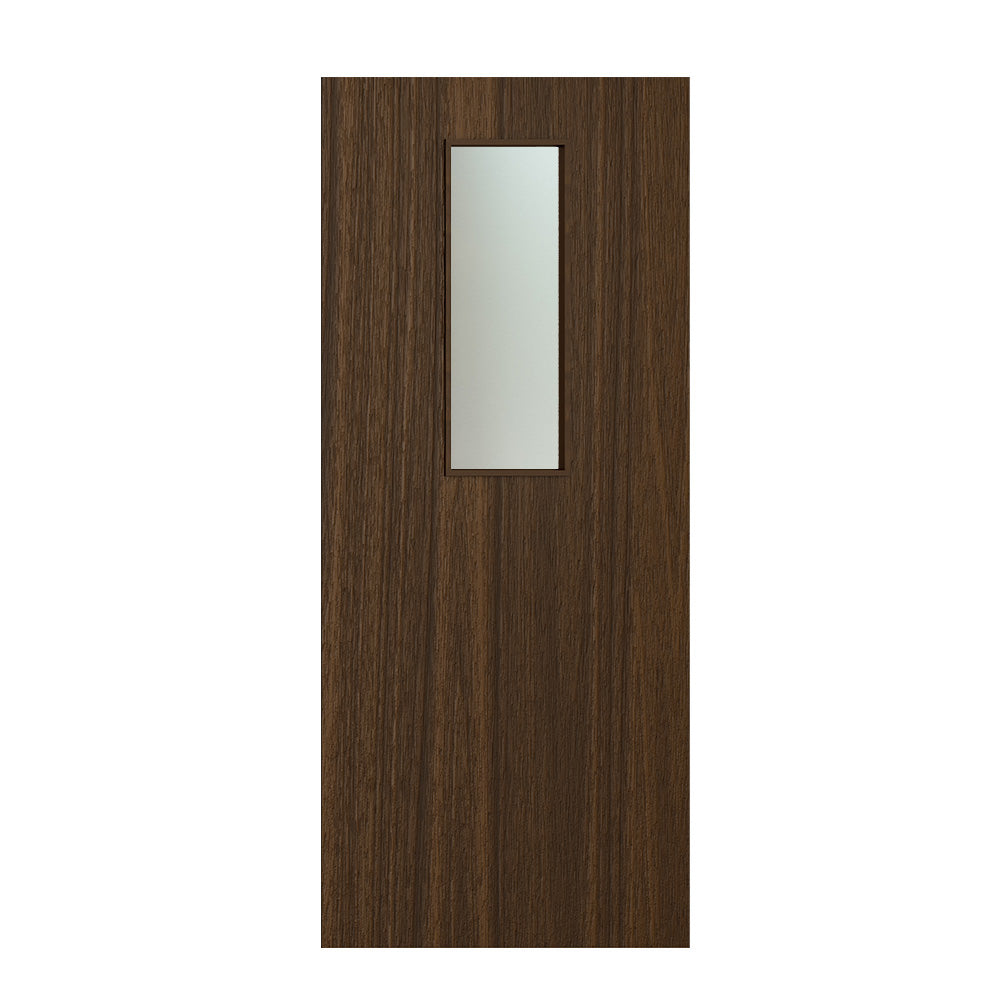 Pre-Assembled Flush Prefinished Walnut FD30 Option 14 30M Satin Glaze Certifire CF5740 FSC Door Set