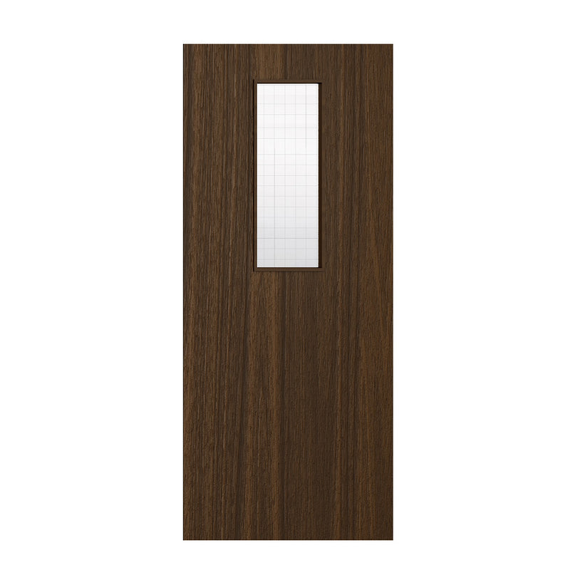 Deanta Flush Prefinished Walnut FD30 Option 14 Wired Glaze Certifire CF5740 FSC