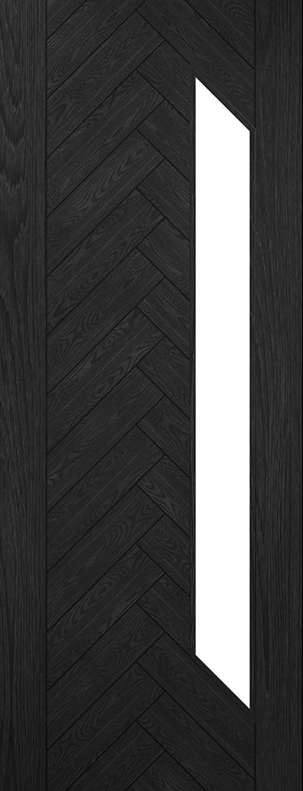 Deanta Fontaine Brushed Black Oak Glazed Door FSC