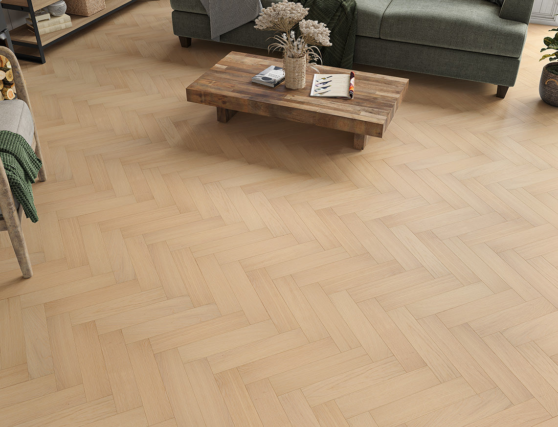 Wychwood Oak Brushed Herringbone Engineered Wood Flooring | Invisible UV Oiled | 80 x 350 x 20/6mm