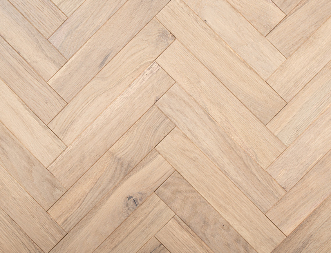 Aversley Oak White Smoked Brushed Herringbone Engineered Wood Flooring | UV Oiled | 70 x 350 x 20/5mm