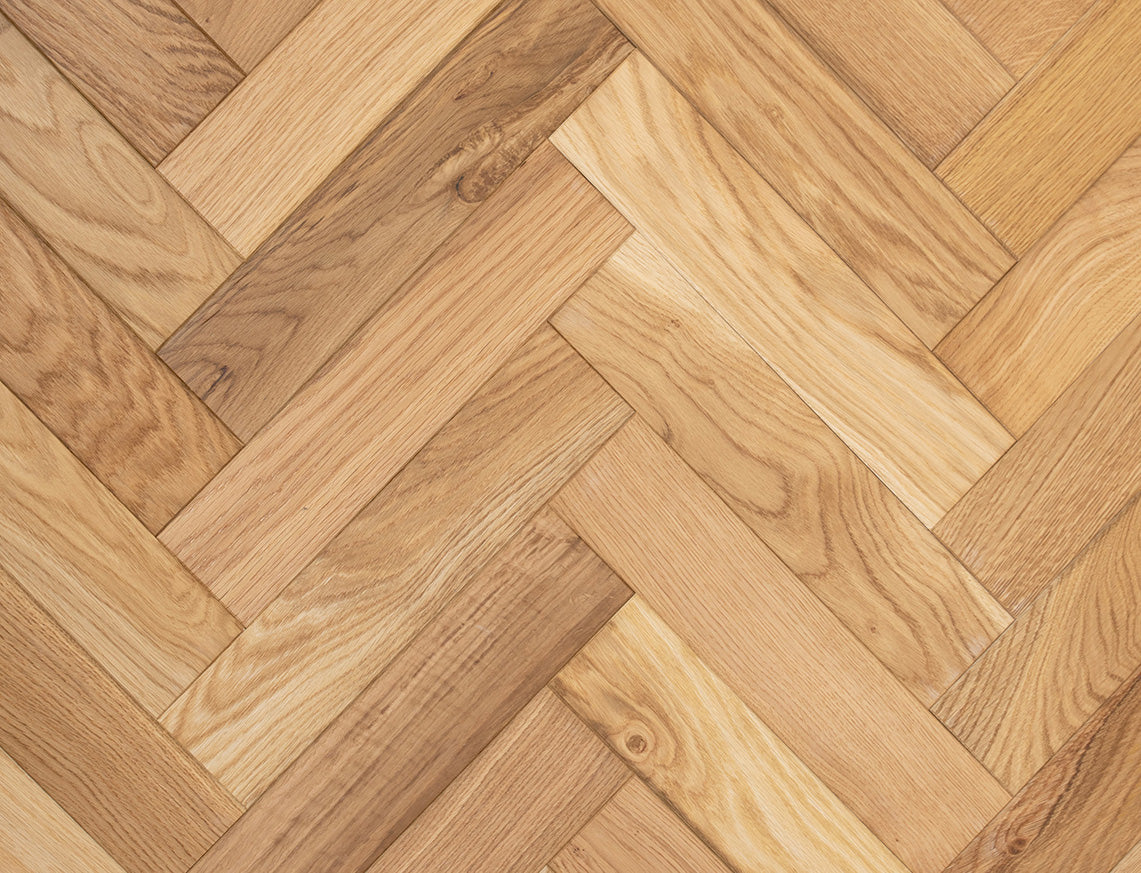 Haldon Oak Natural Brushed Herringbone Engineered Wood Flooring | UV Oiled | 80 x 350 x 20/6mm