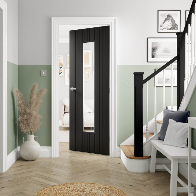 JB Kind Aria Black Glazed Internal Door