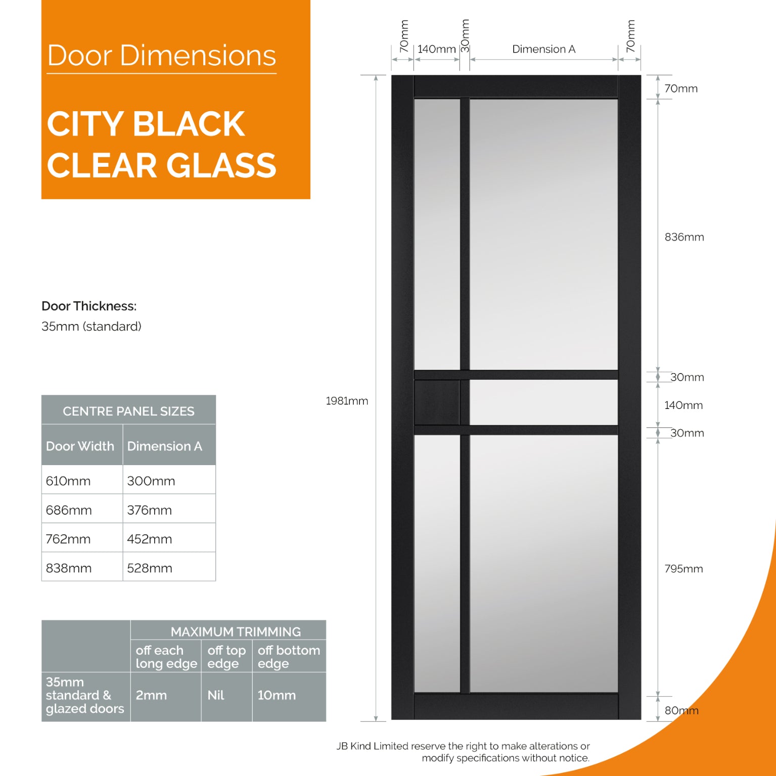 JB Kind City Black Clear Glass