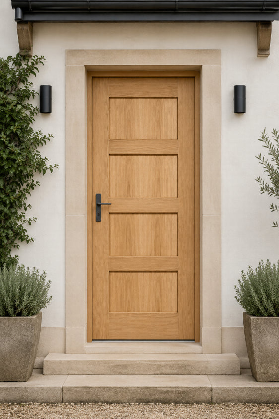 Joinery External Solid Oak 4 Panel Shaker Style