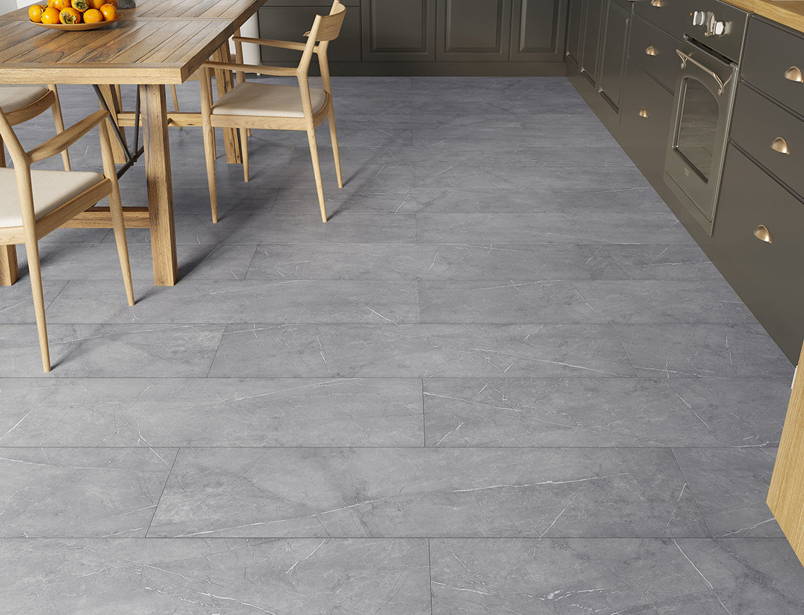 AGT Mood 10mm Marvel Dark Grey Stone Textured Tile Laminate Flooring | 325 x 1195 x 10mm