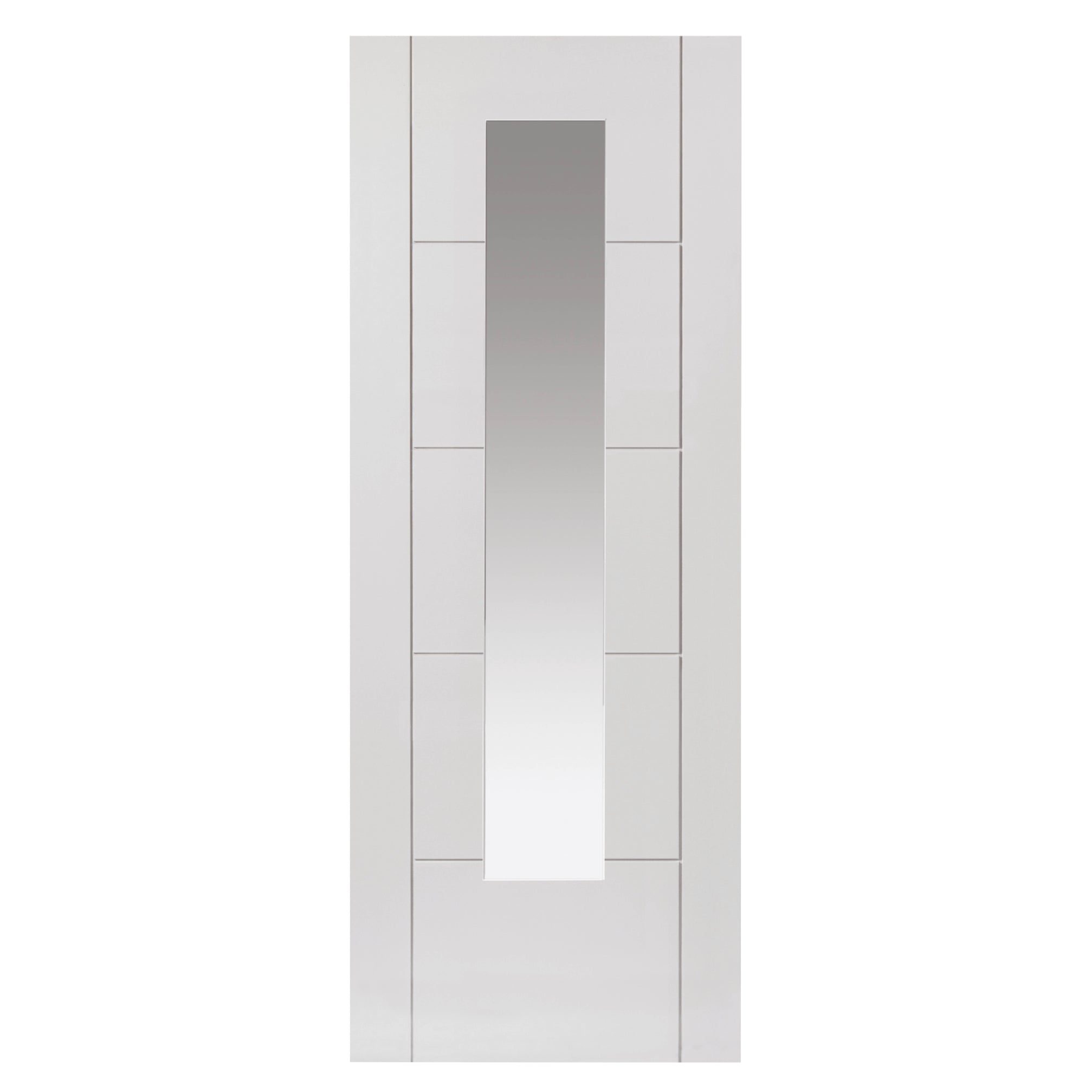 JB Kind Tigris White Slim Glazed Primed Internal Door