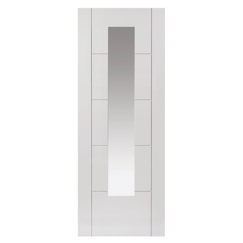 JB Kind Tigris White Slim Glazed Primed Internal Door