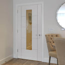 JB Kind Tigris White Slim Glazed Primed Internal Door