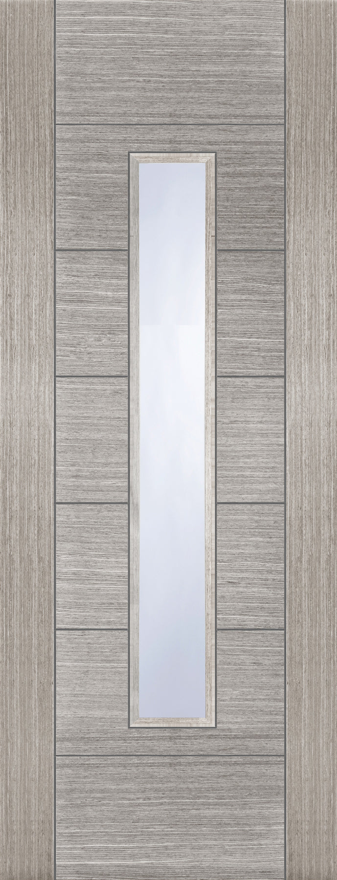 PM Mendes Light Grey Corsica 18G Clear Glass FD30 Prefinished Door
