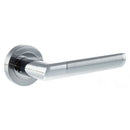 Atlantic Mediterranean Santorini Lever Door Handle on Round Rose - Satin Chrome/Polished Chrome