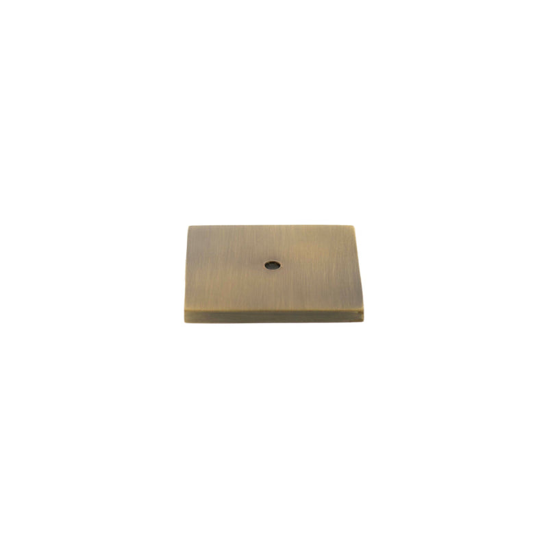 Millhouse Brass Square Cabinet Handle Backplate - Antique Brass