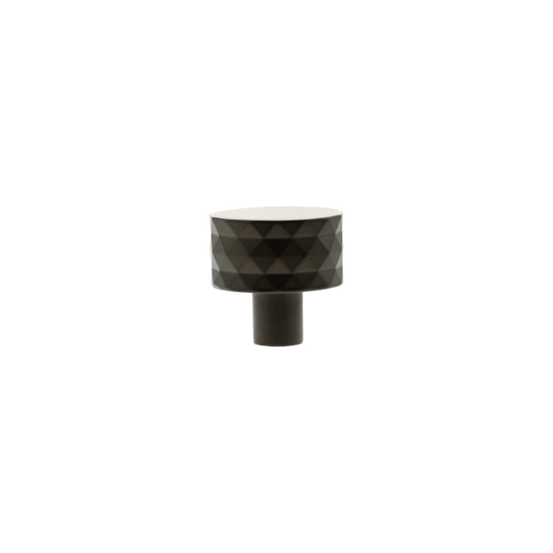 Millhouse Brass Chrysler Diamond Round Cabinet Knob Handle - Urban Dark Bronze