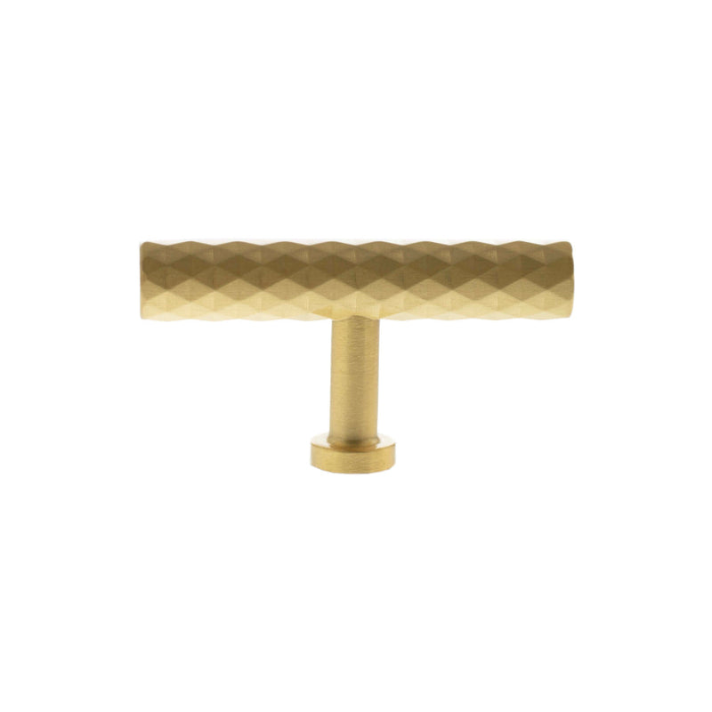 Millhouse Brass Chrysler Diamond T-Bar Cabinet Knob Handle - Satin Brass