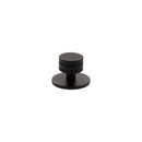 Millhouse Brass Chrysler Diamond Round Cabinet Knob Handle on Backplate - Matt Black