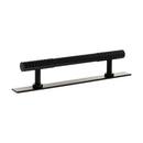 Millhouse Brass Chrysler Diamond T-Bar Cabinet Pull Handle on Backplate 128mm - Matt Black