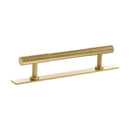 Millhouse Brass Chrysler Diamond T-Bar Cabinet Pull Handle on Backplate 128mm - Satin Brass