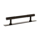 Millhouse Brass Chrysler Diamond T-Bar Cabinet Pull Handle on Backplate 128mm - Urban Dark Bronze