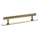Millhouse Brass Chrysler Diamond T-Bar Cabinet Pull Handle on Backplate 160mm - Antique Brass