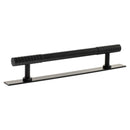 Millhouse Brass Chrysler Diamond T-Bar Cabinet Pull Handle on Backplate 160mm - Matt Black