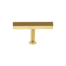 Millhouse Brass Pennington Hexagonal T-Bar Cabinet Knob Handle - Satin Brass