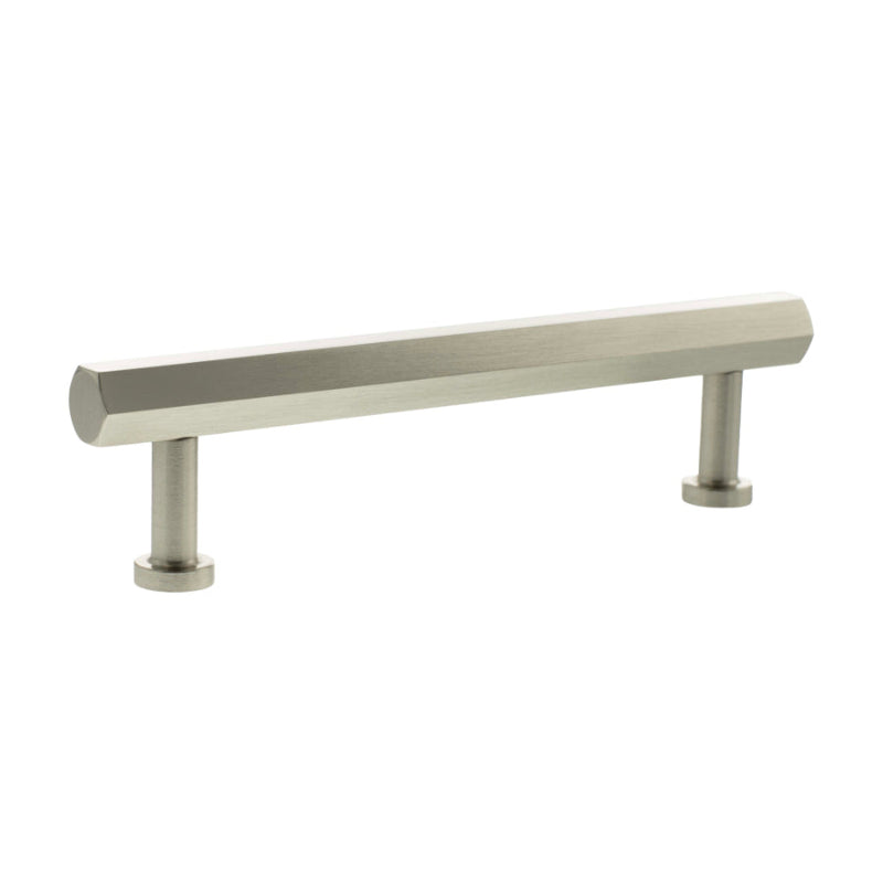 Millhouse Brass Pennington Hexagonal T-Bar Cabinet Pull Handle 128mm - Satin Nickel