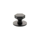 Millhouse Brass Pennington Hexagonal Cabinet Knob Handle on Backplate - Matt Black
