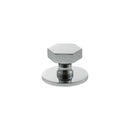 Millhouse Brass Pennington Hexagonal Cabinet Knob Handle on Backplate - Polished Chrome