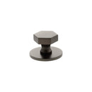 Millhouse Brass Pennington Hexagonal Cabinet Knob Handle on Backplate - Urban Dark Bronze
