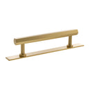 Millhouse Brass Pennington Hexagonal T-Bar Cabinet Pull Handle on Backplate 128mm - Satin Brass