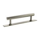 Millhouse Brass Pennington Hexagonal T-Bar Cabinet Pull Handle on Backplate 128mm - Satin Nickel