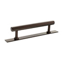 Millhouse Brass Pennington Hexagonal T-Bar Cabinet Pull Handle on Backplate 128mm - Urban Dark Bronze