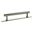 Millhouse Brass Pennington Hexagonal T-Bar Cabinet Pull Handle on Backplate 160mm - Satin Nickel