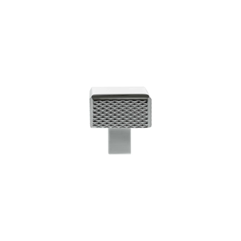 Millhouse Brass Eiffel Knurled Square Cabinet Knob Handle - Polished Chrome