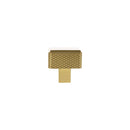 Millhouse Brass Eiffel Knurled Square Cabinet Knob Handle - Satin Brass