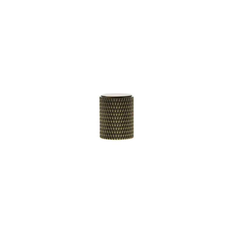 Millhouse Brass Eiffel Knurled Cylinder Cabinet Knob Handle - Antique Brass