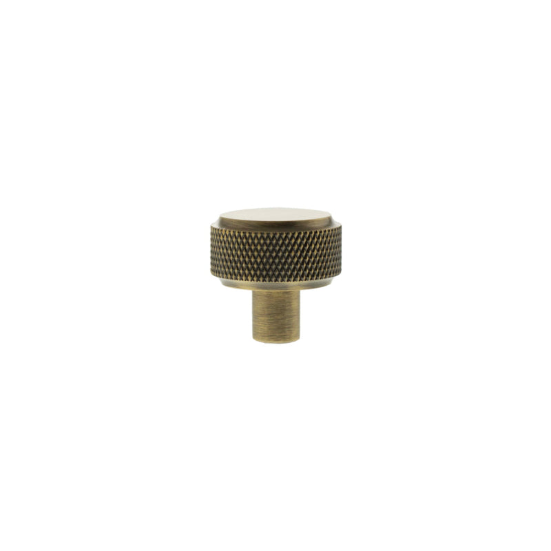 Millhouse Brass Eiffel Knurled Round Cabinet Knob Handle - Antique Brass