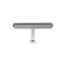 Millhouse Brass Eiffel Knurled T-Bar Cabinet Knob Handle - Polished Chrome