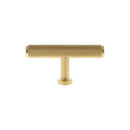 Millhouse Brass Eiffel Knurled T-Bar Cabinet Knob Handle - Satin Brass