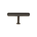 Millhouse Brass Eiffel Knurled T-Bar Cabinet Knob Handle - Urban Dark Bronze