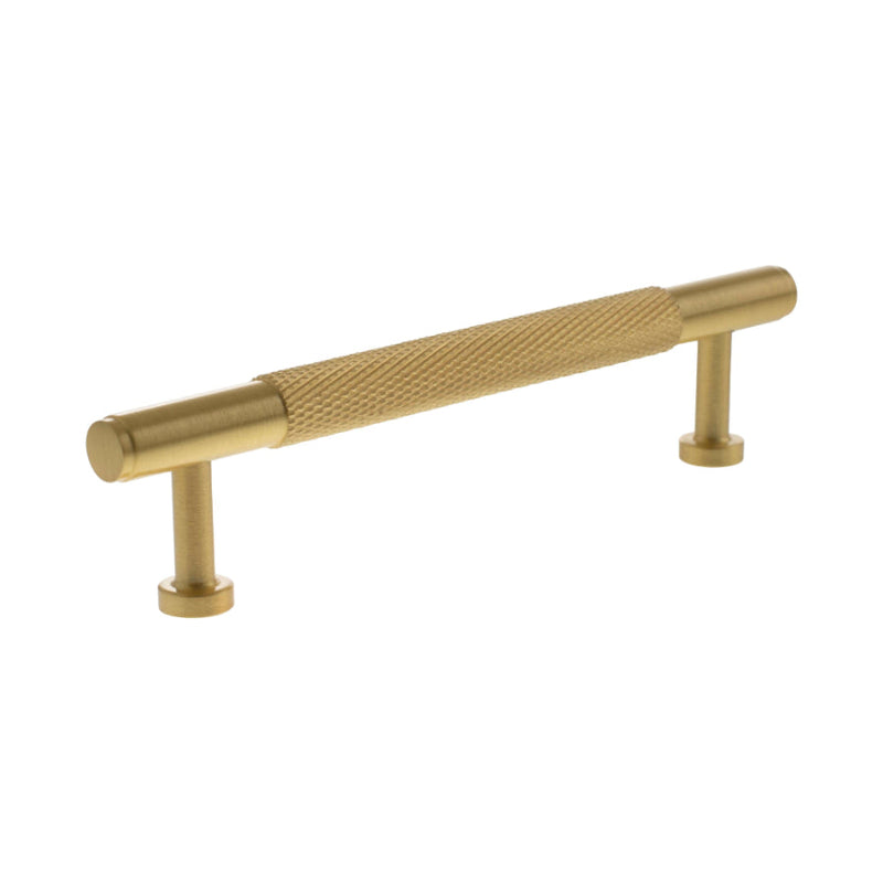 Millhouse Brass Eiffel Knurled T-Bar Cabinet Pull Handle 128mm - Satin Brass